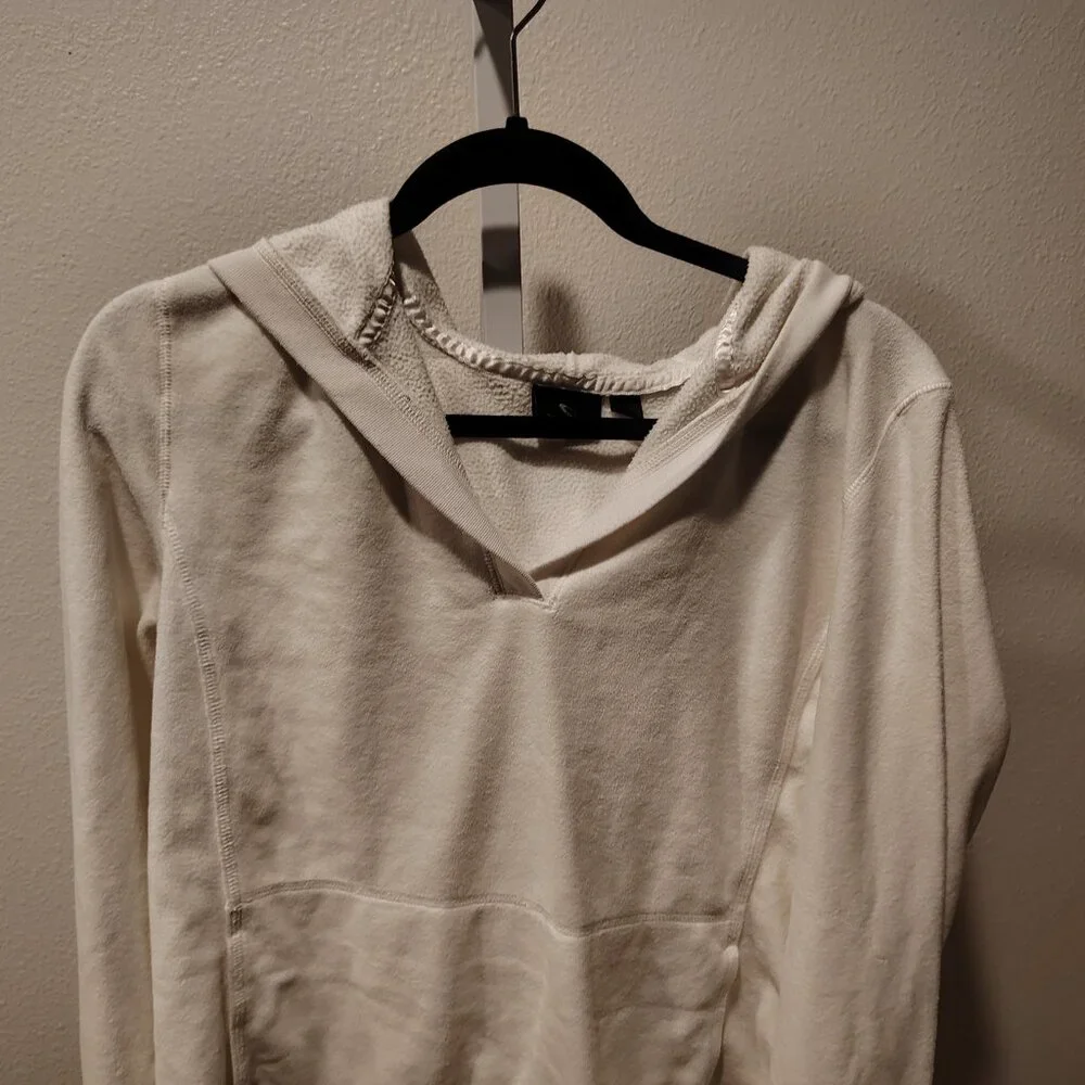 Tek Gear Women's White Fleece Hoodie Size Large Polyester Long Sleeve Pockets - Picture 3 of 11